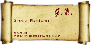 Grosz Mariann névjegykártya