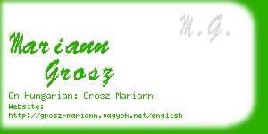 mariann grosz business card